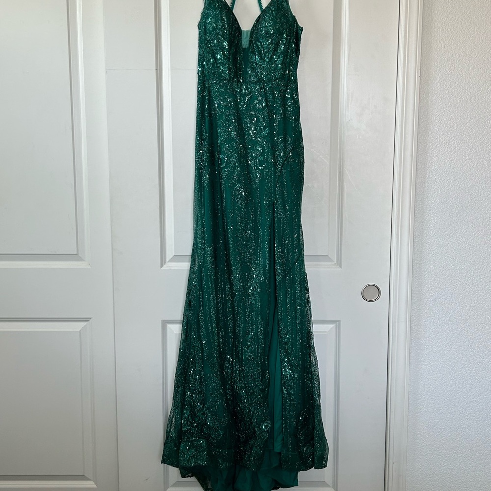 Emerald Green Sequin Gown